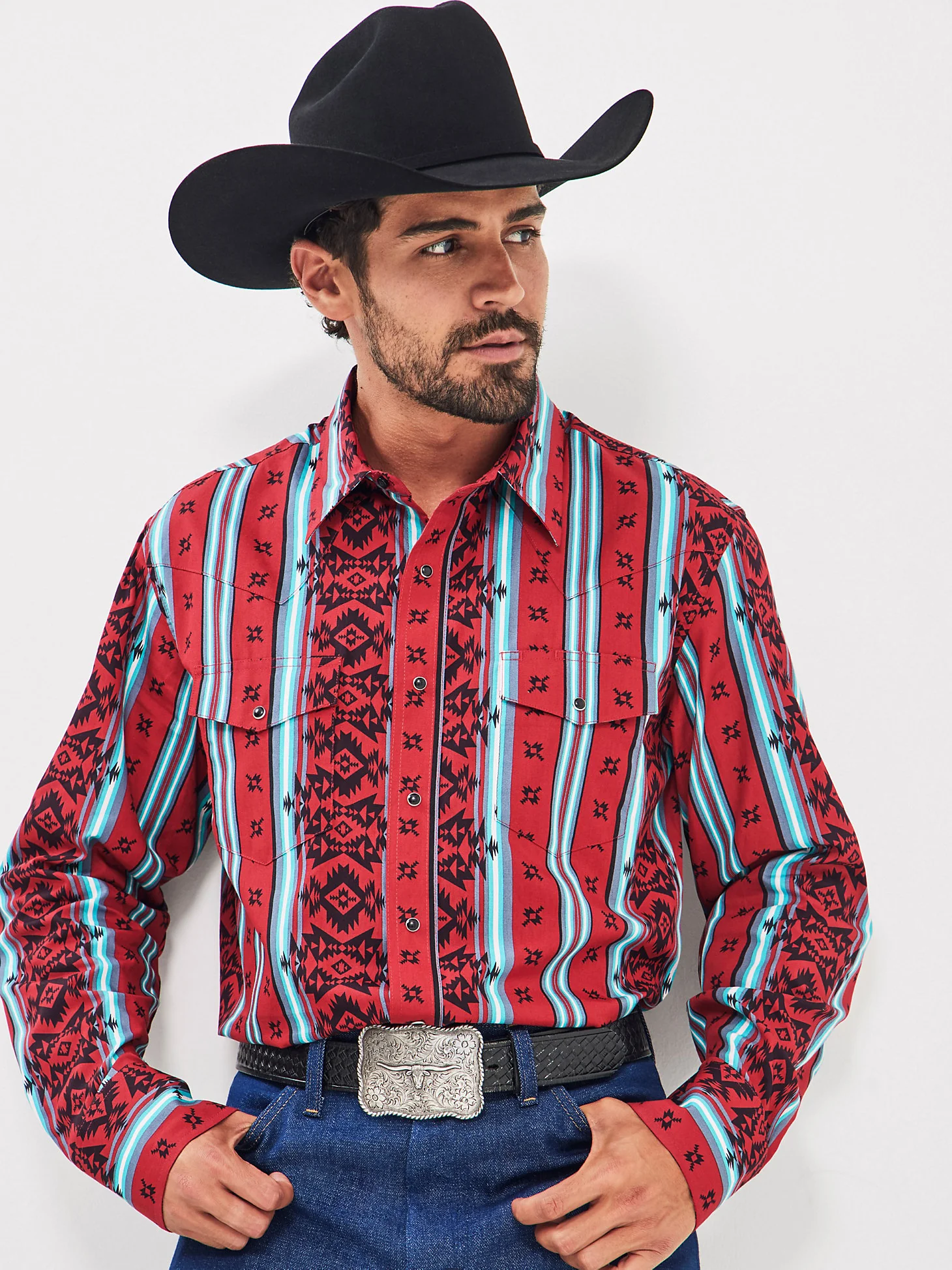 Wrangler Checotah Red Aztec Men's - Image 4