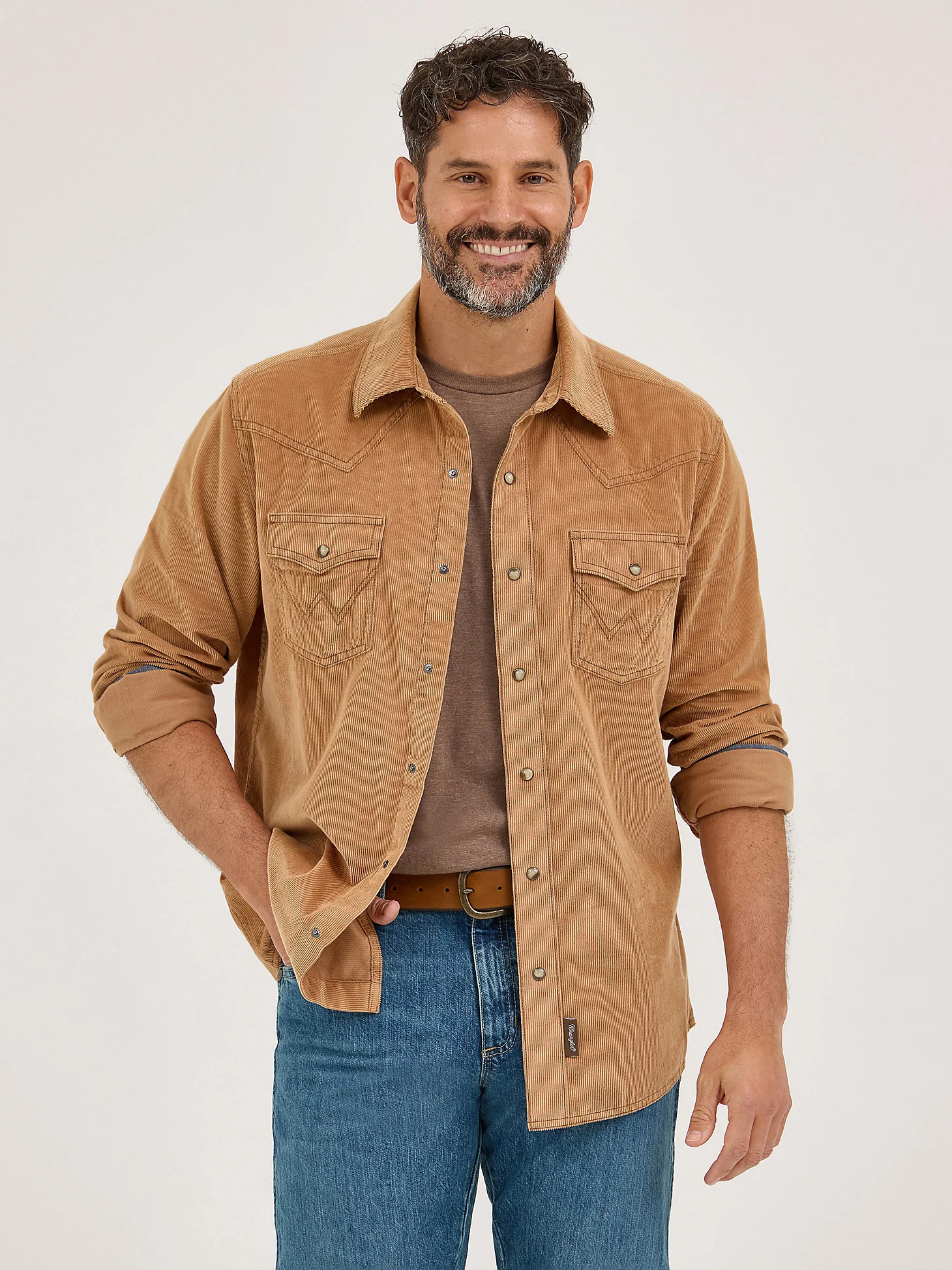 Wrangler Corduroy Snap Up Sandy - Image 3