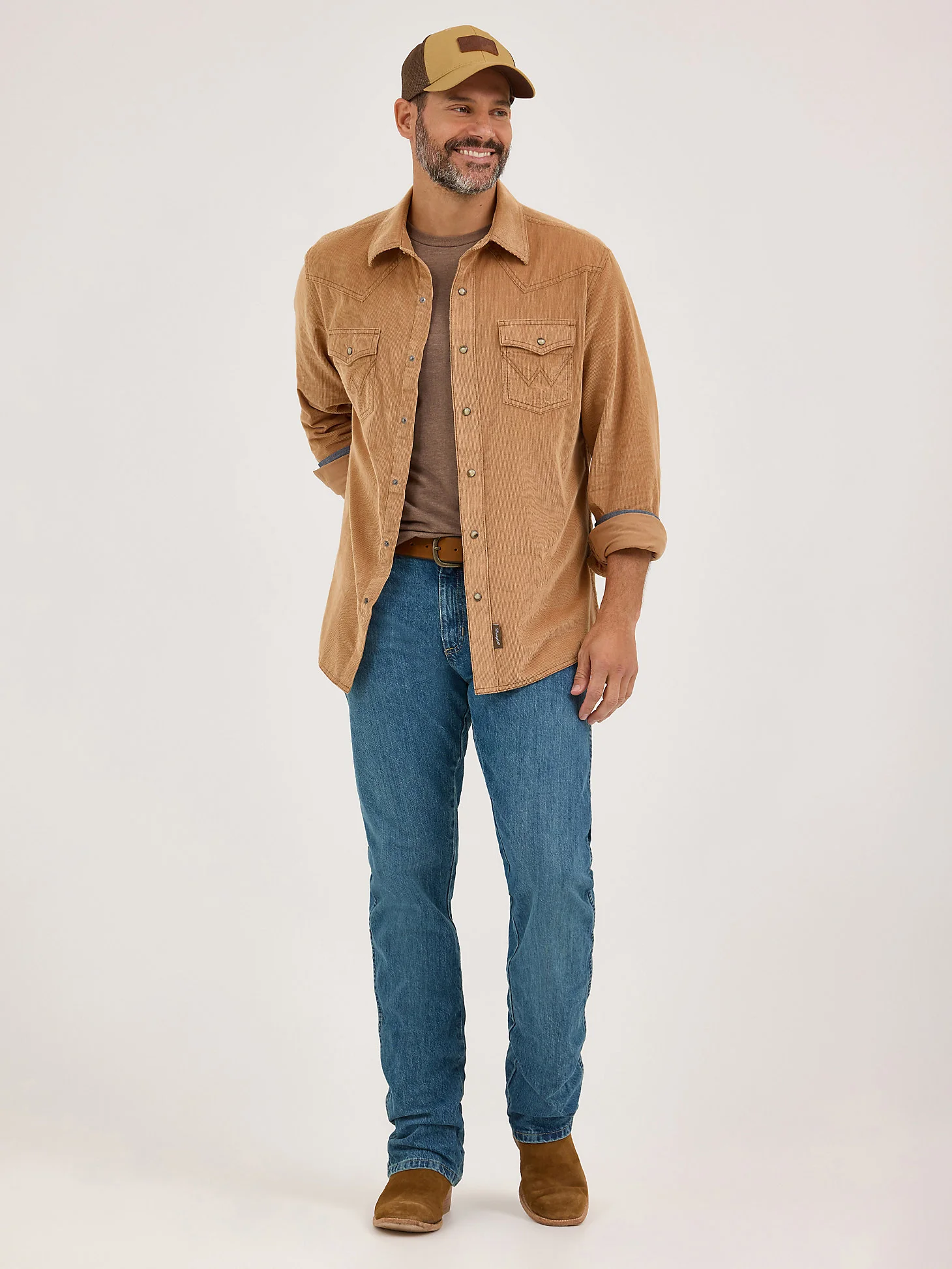 Wrangler Corduroy Snap Up Sandy - Image 4