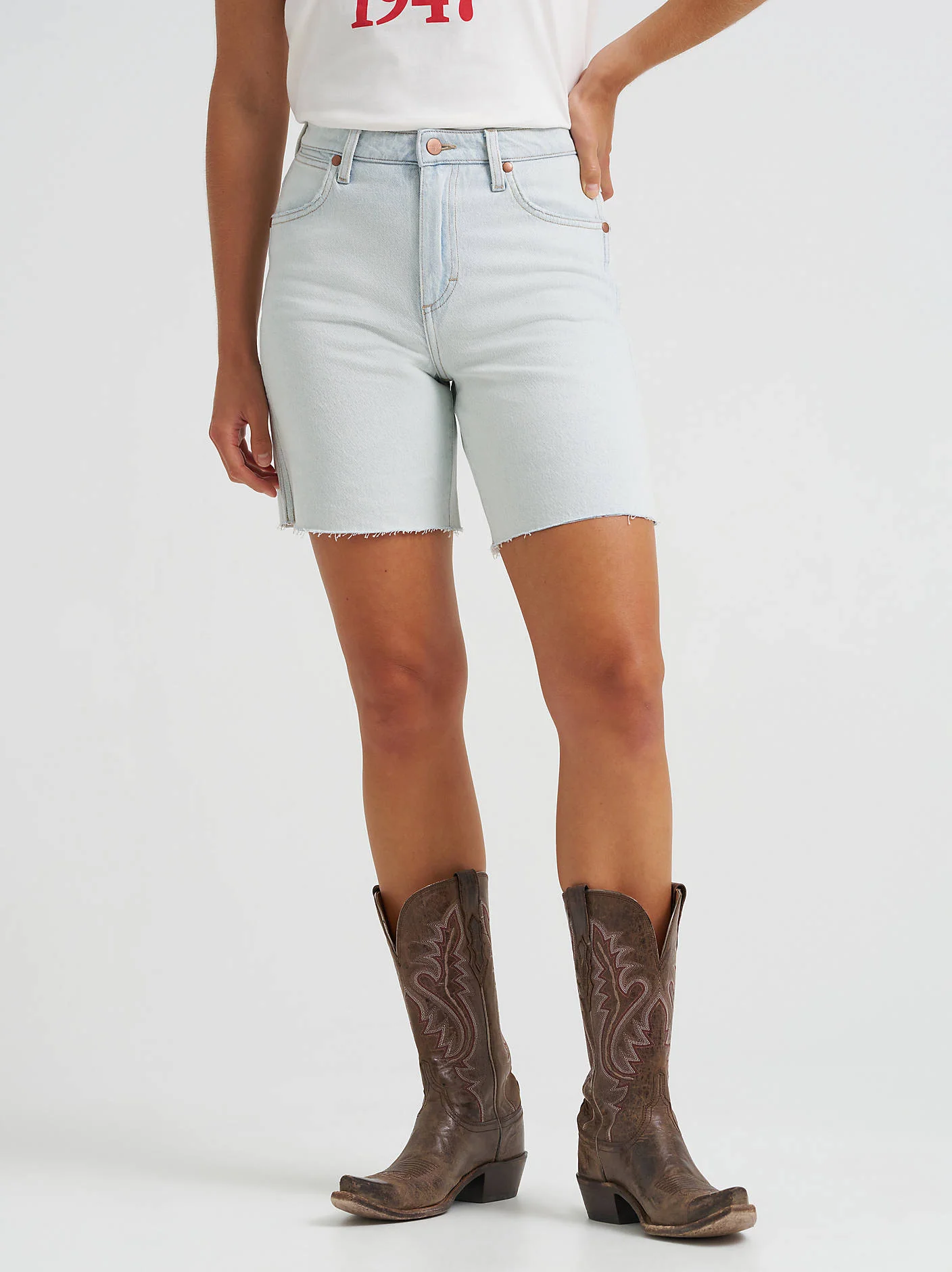 Wrangler Cowboy Bermuda Bleach Women's Shorts - Image 2