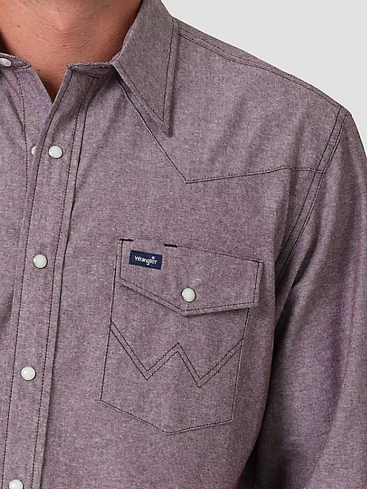 Final Sale ✨ Wrangler Cowboy Cut Chambray Snap Up - Image 5