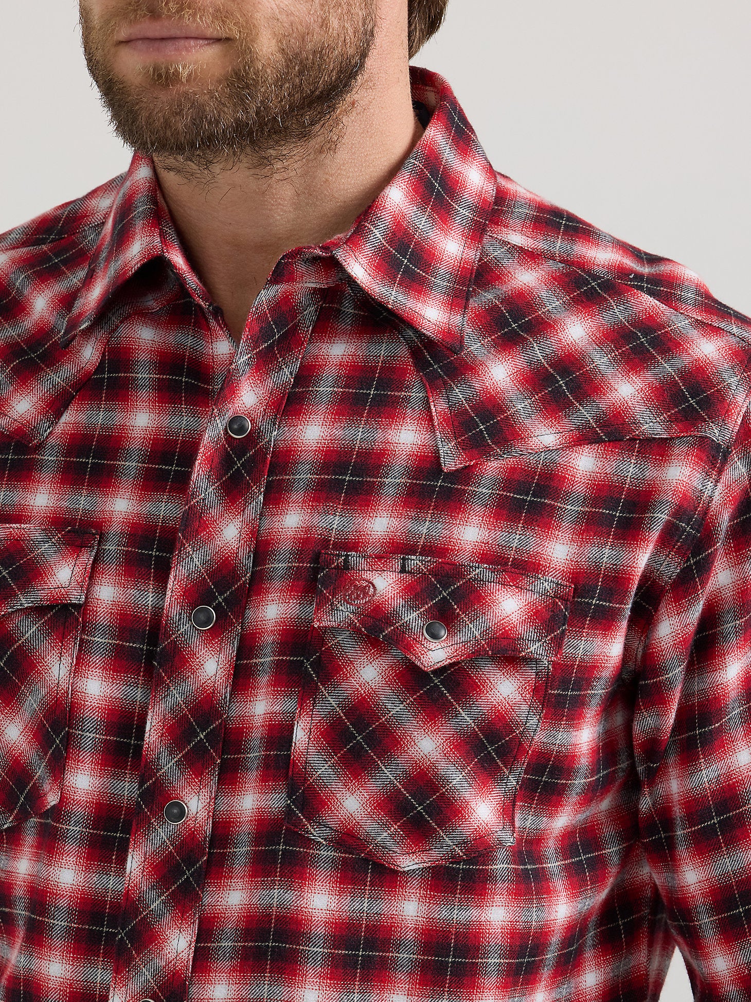 Wrangler Cowboy Flannel Red Men's Snap Up - Image 2
