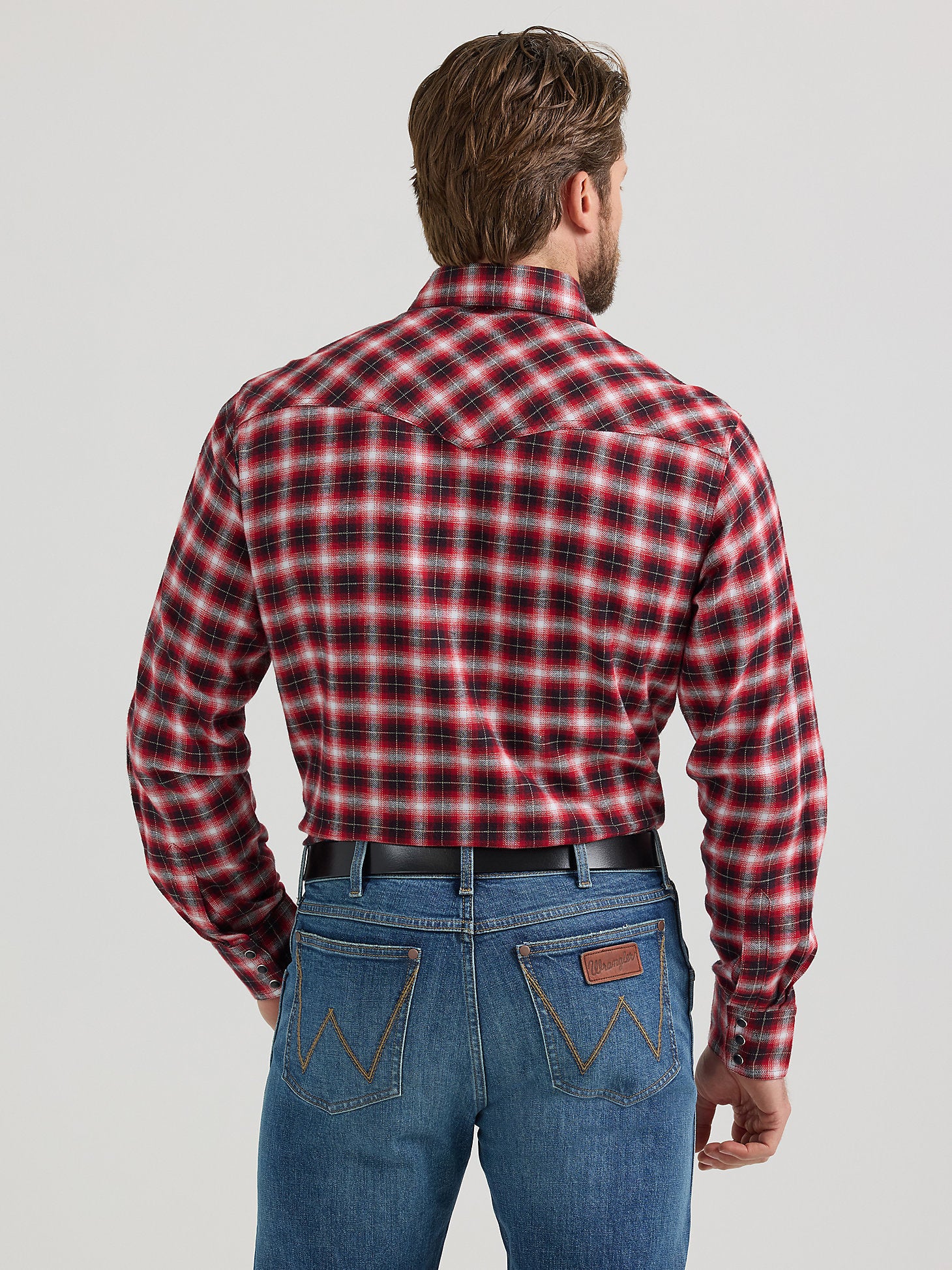 Wrangler Cowboy Flannel Red Men's Snap Up - Image 3
