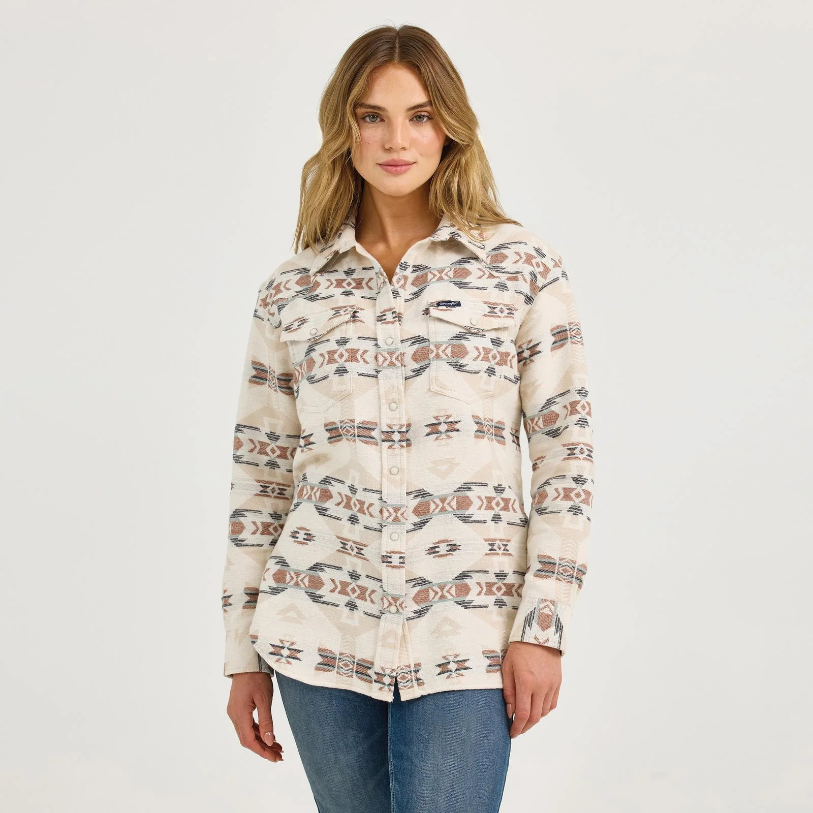 Wrangler Cream & Whiskey Women's Shirt Jacket - Image 5