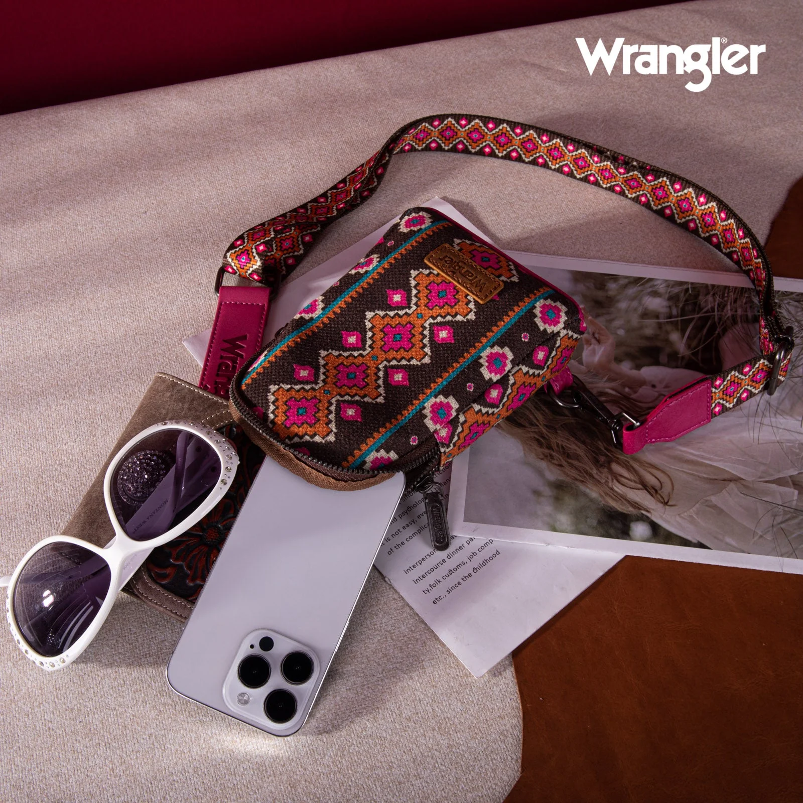 Wrangler Crossbody Sling Hot Pink - Image 4