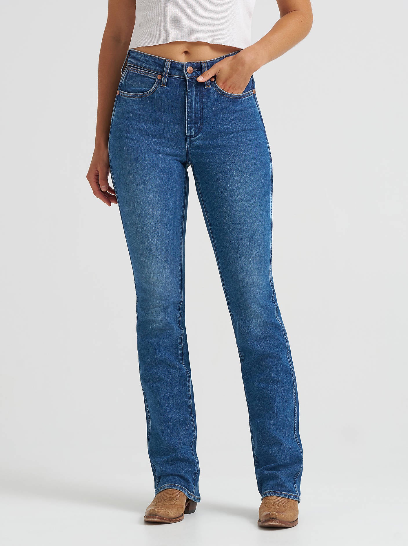 Wrangler Dusty Blues Bootcut Jeans - Image 2