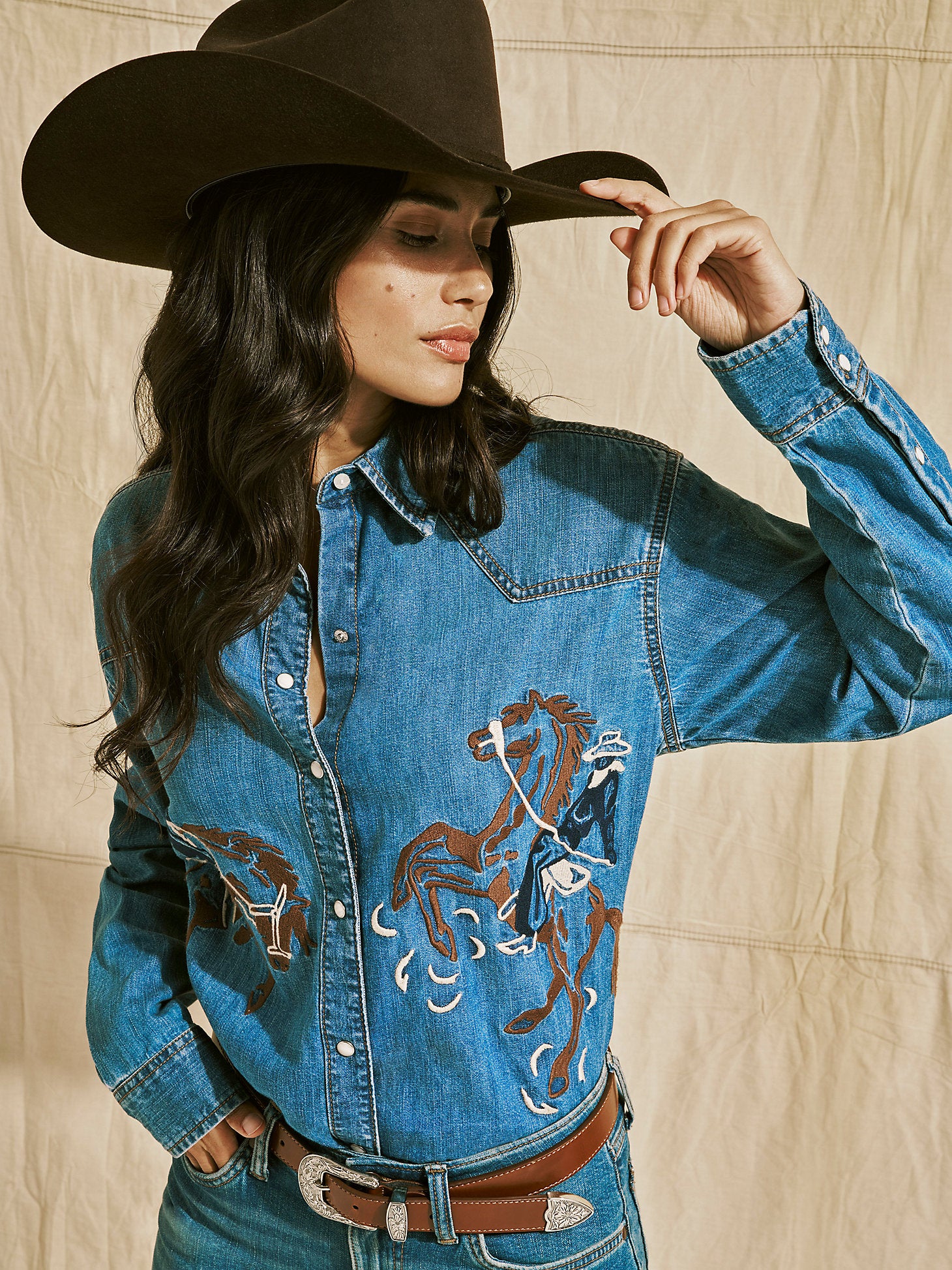 Wrangler Denim Bronc Women's Snap Up - Image 2