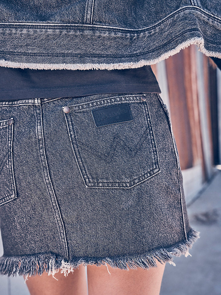 Wrangler Denim Icon Black Mini Skirt - Image 2