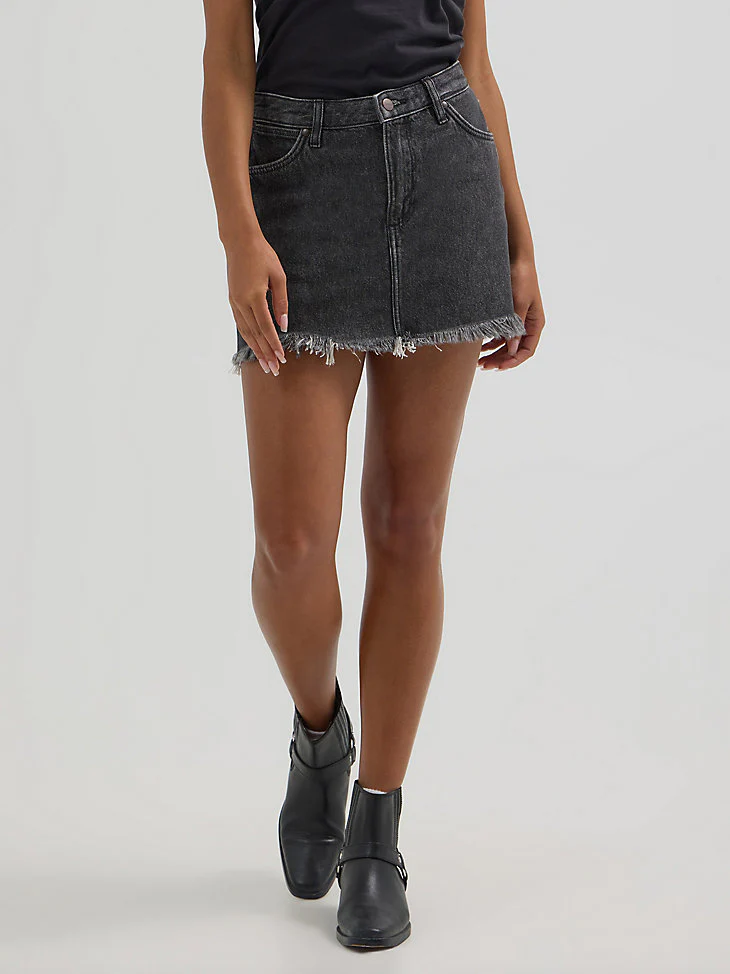 Wrangler Denim Icon Black Mini Skirt - Image 3