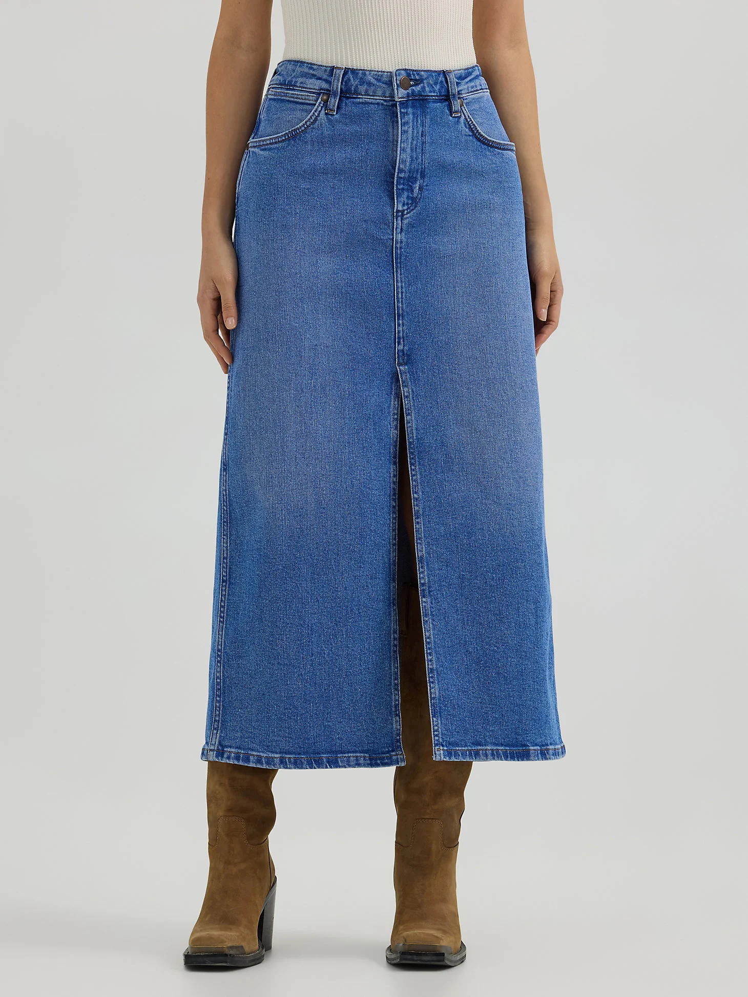 Final Sale ✨ Wrangler Denim Love Midi Skirt - Image 3