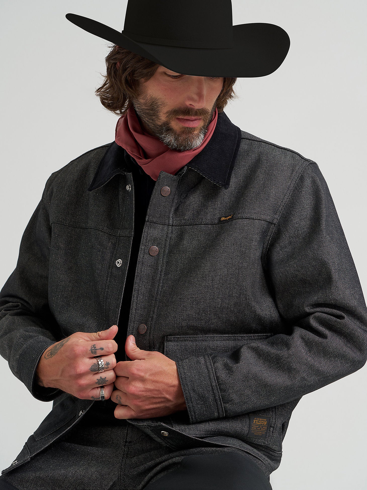 Wrangler Filson Black Denim Work Jacket - Image 3