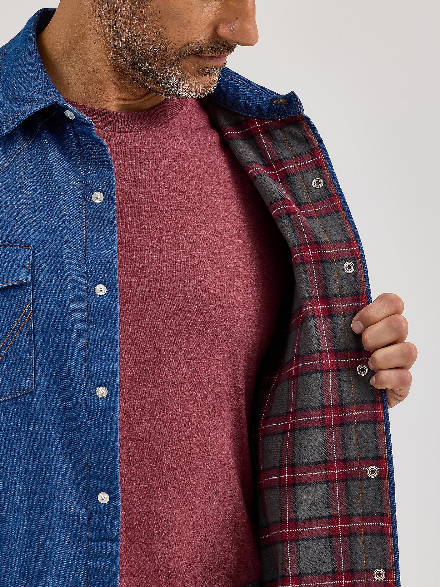 Wrangler Flannel Lined Denim Men's Snap Up - Image 2
