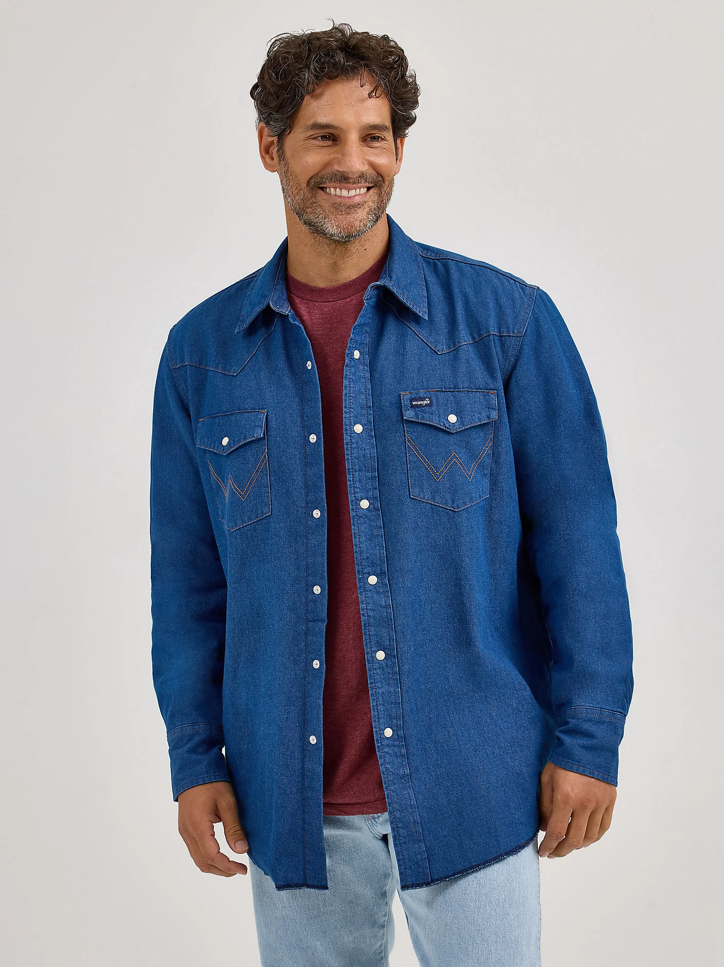Wrangler Flannel Lined Denim Men's Snap Up - Image 4
