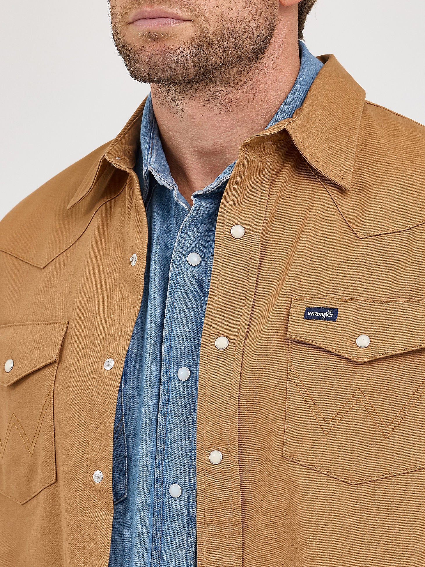 Wrangler Flannel Lined Tan Men's Snap Up - Image 4