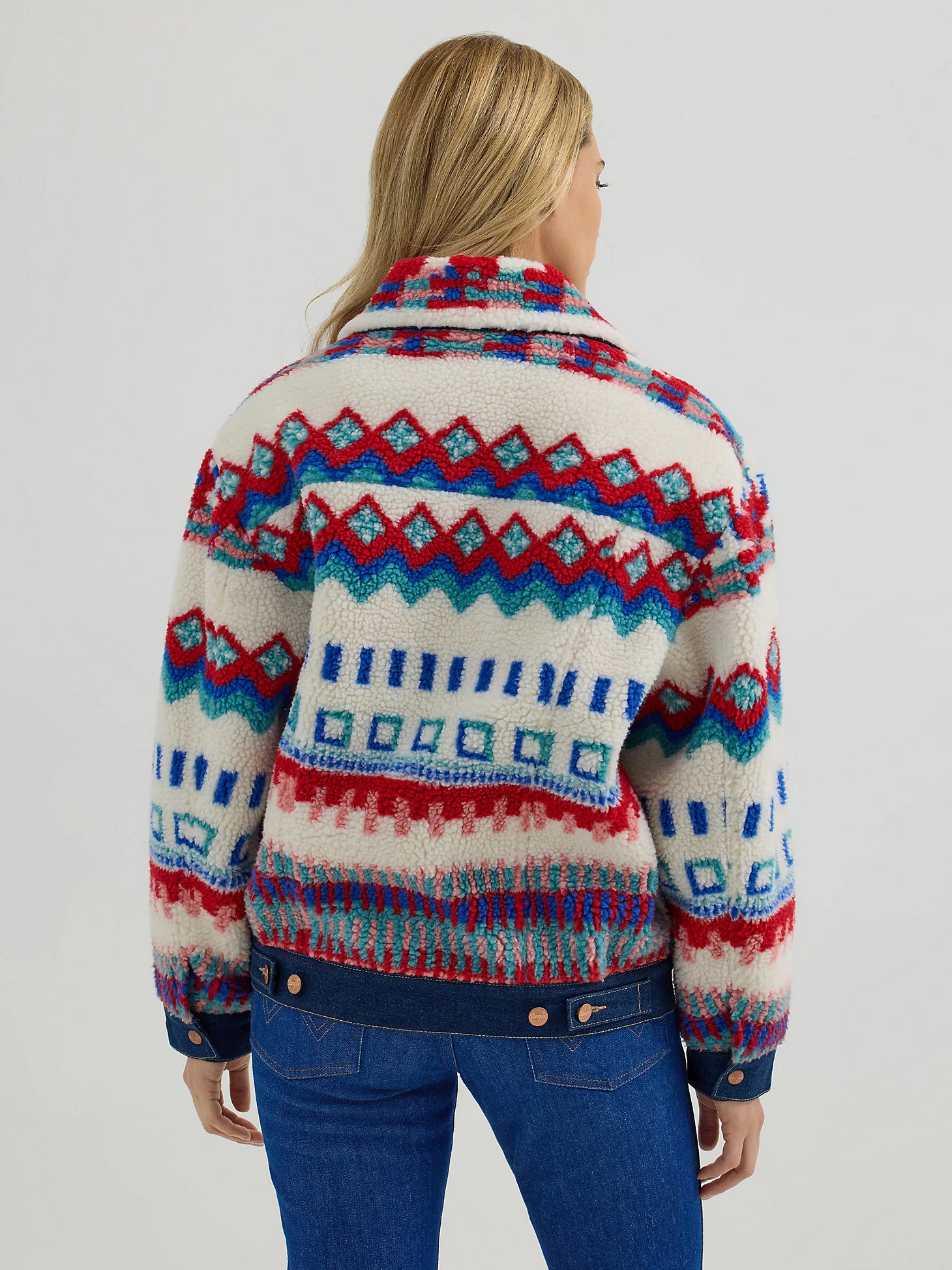 Wrangler Fun Floral Sherpa Trucker Jacket - Image 2
