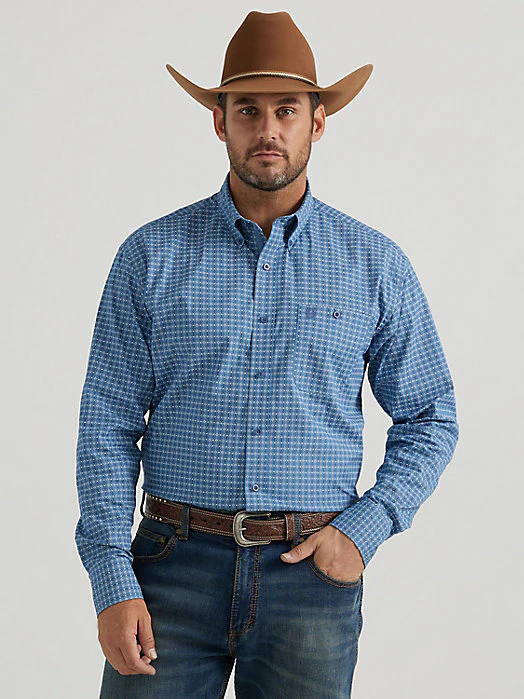 Wrangler George Strait Stony Blue Men's Shirt - Image 2