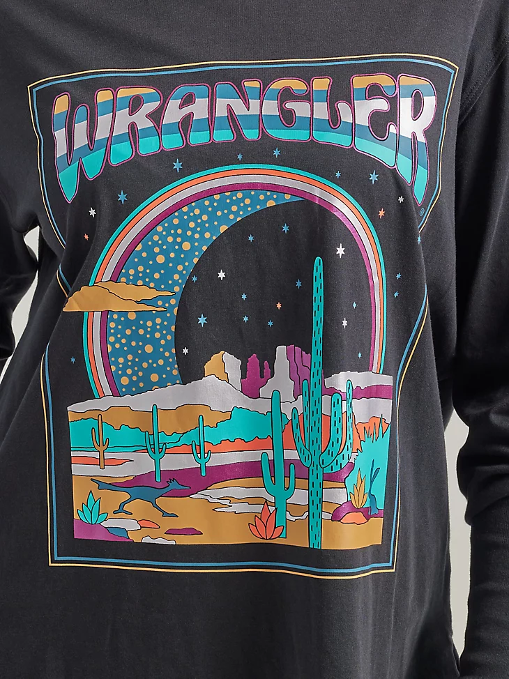 Final Sale ✨Wrangler Graphic Long Sleeve Relaxed Tee in Black Beauty - Image 3