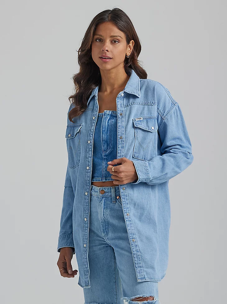 Final Sale ✨Wrangler Jada Oversized Denim Shirt - Image 5