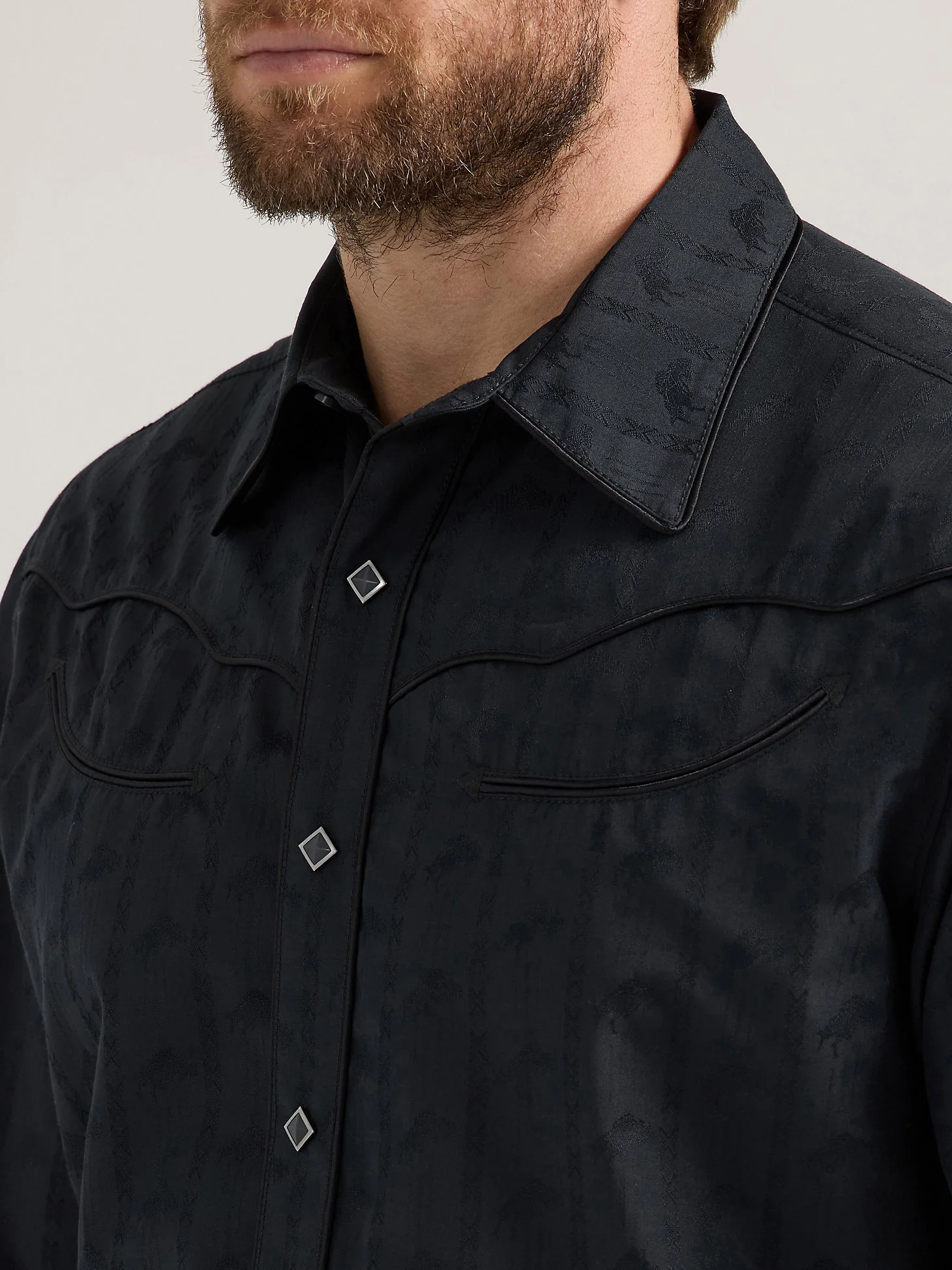 Wrangler Johnny Men's Black Dress Snap Up - Image 2
