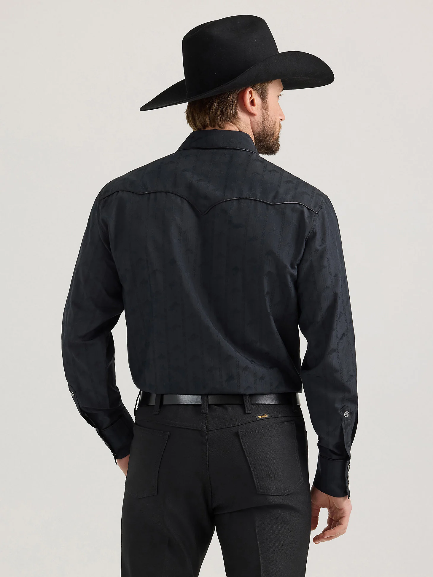 Wrangler Johnny Men's Black Dress Snap Up - Image 3