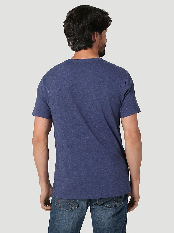 Final Sale ✨ Wrangler Kabel Logo T-Shirt in Denim Heather - Image 2
