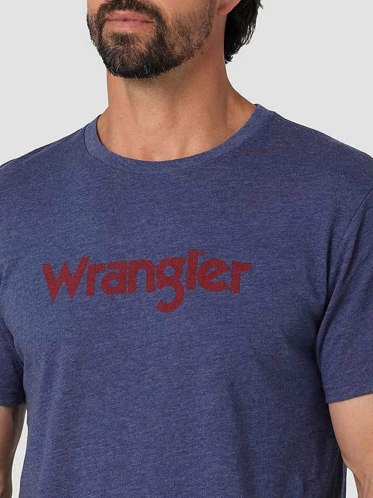 Final Sale ✨ Wrangler Kabel Logo T-Shirt in Denim Heather - Image 3