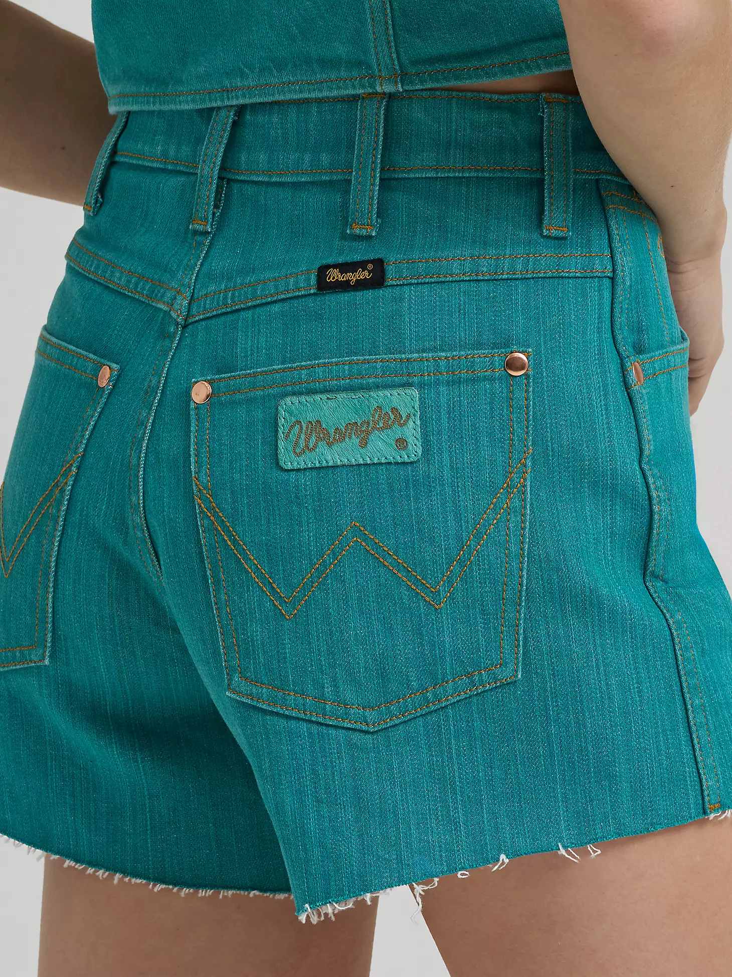Wrangler Lainey Cowboy Short Turquoise - Image 2