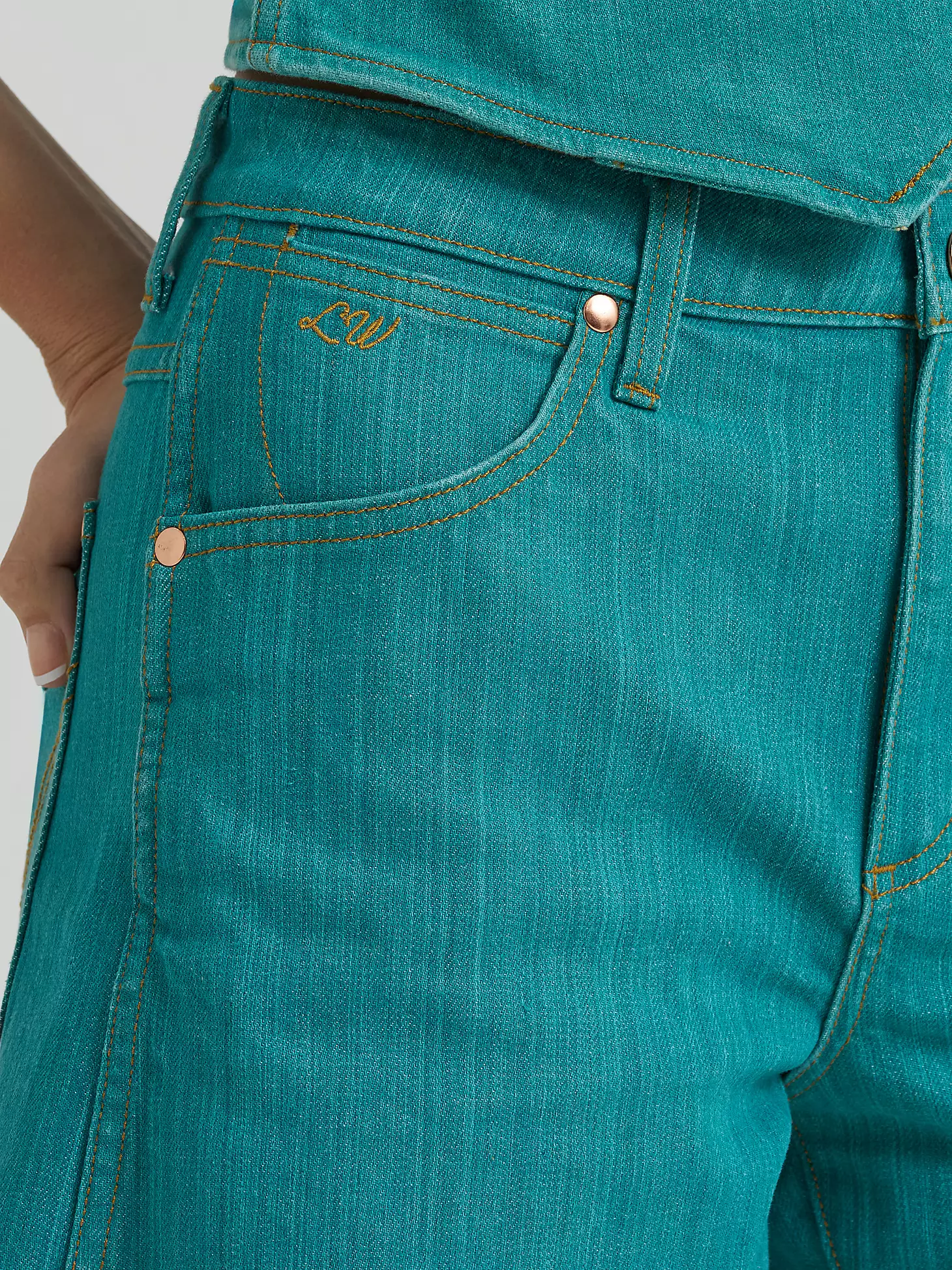 Wrangler Lainey Cowboy Short Turquoise - Image 3