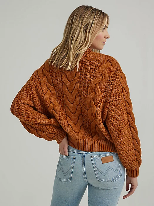 Final Sale ✨Wrangler Spice Cable Knit Sweater - Image 3