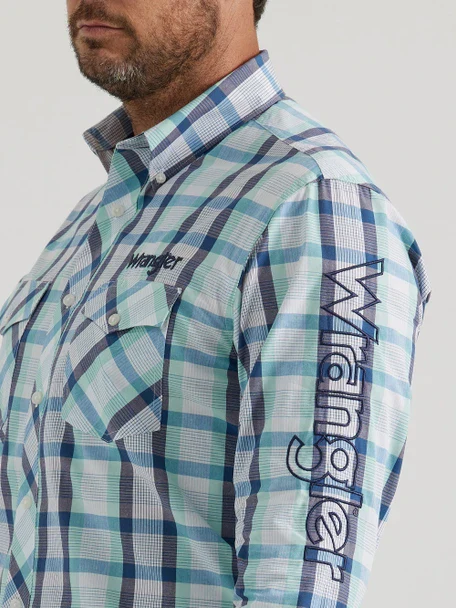 Final Sale ✨ Wrangler Logo Blues Button Up - Image 2