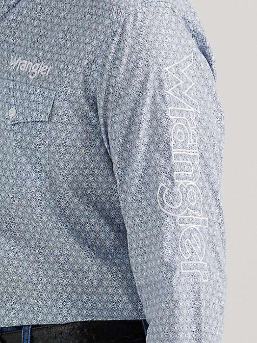 Wrangler Logo Pale Blue Men's Button Up - Image 4