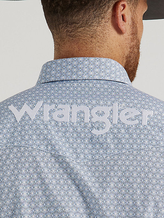 Wrangler Logo Pale Blue Men's Button Up - Image 5
