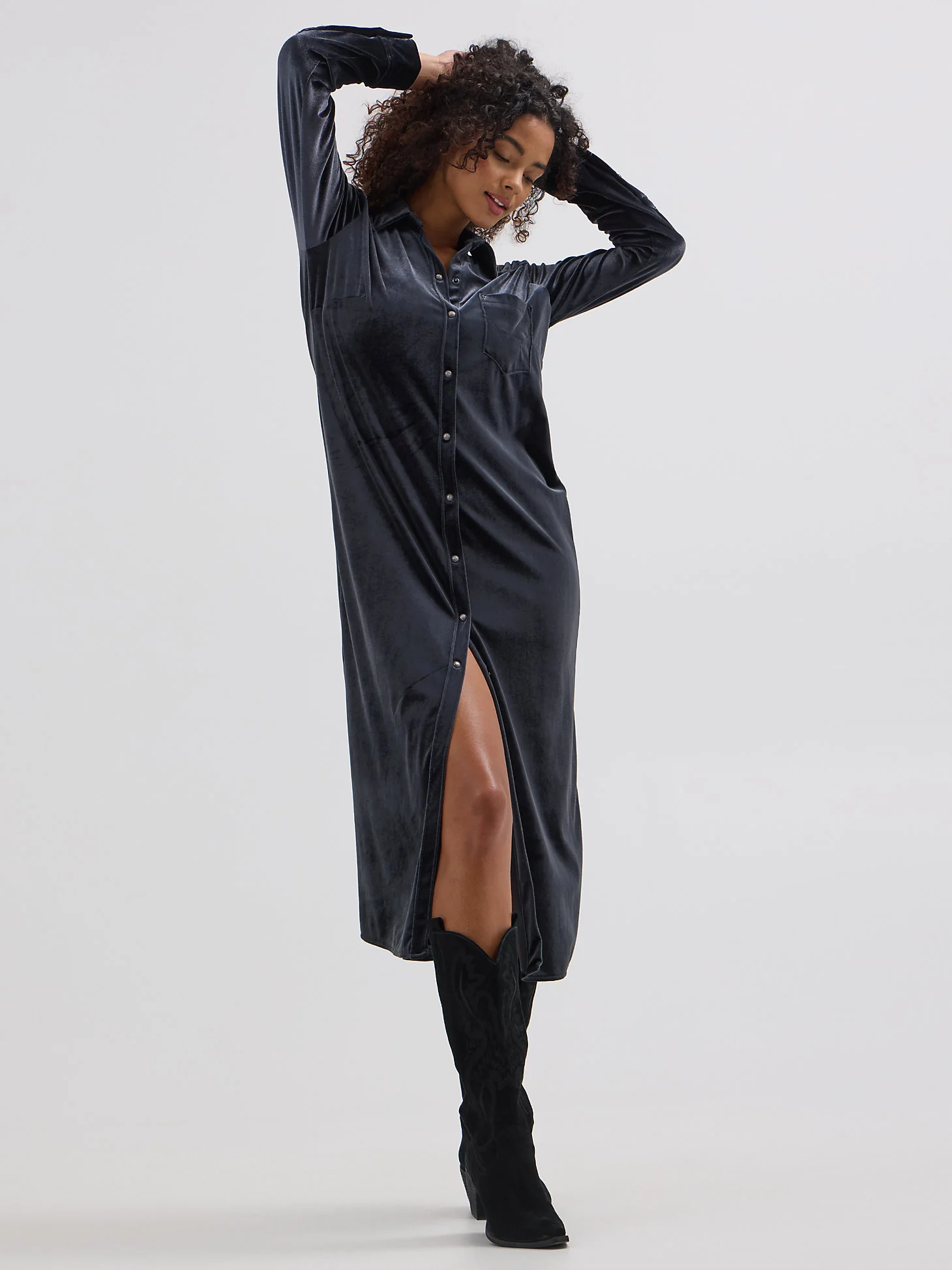 Wrangler Midnight Velvet Shirt Dress - Image 5