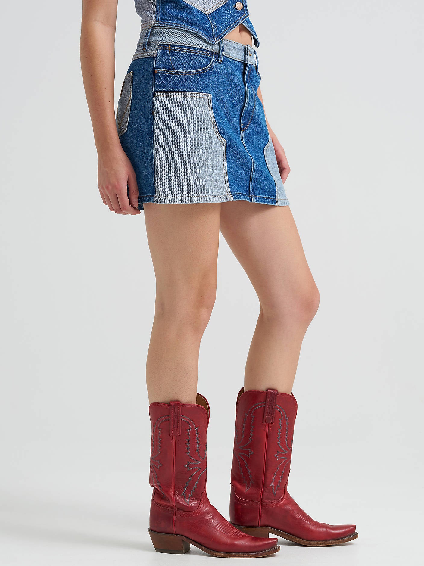 Wrangler Patchwork Mini Skirt - Image 2