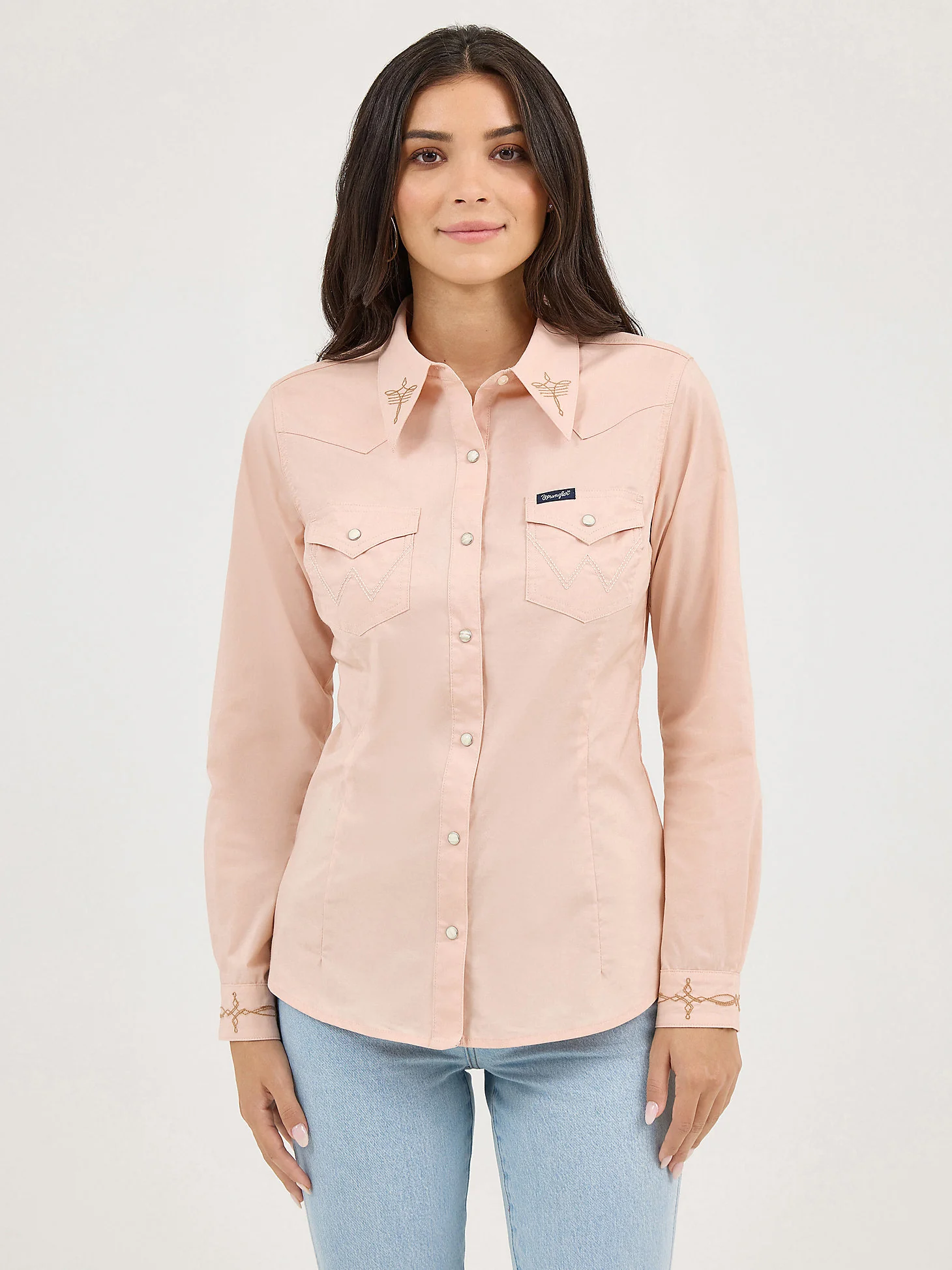 Wrangler Pink Bootstitch Snap Up