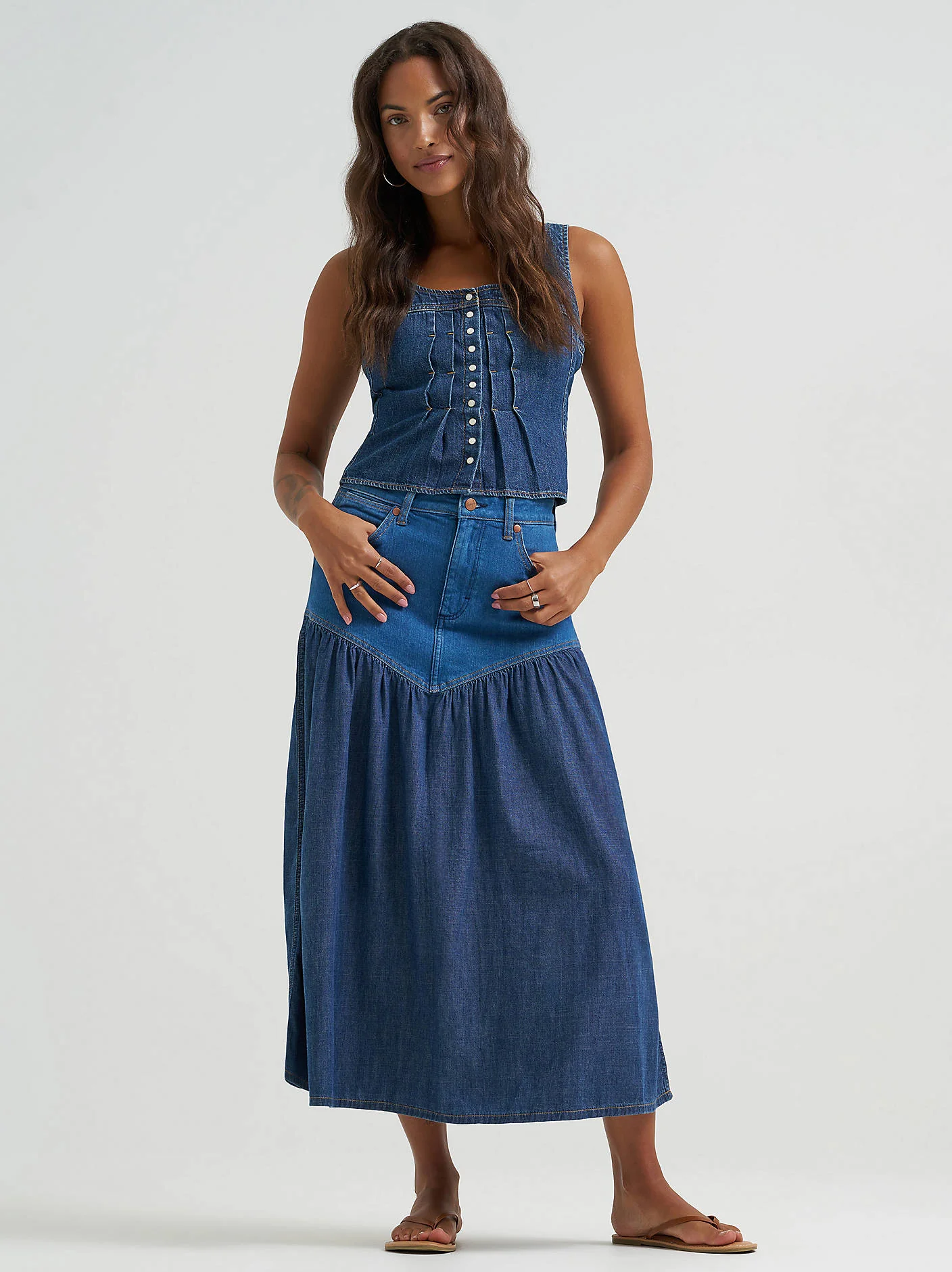 Wrangler Pintuck Corset Snap Up - Image 5