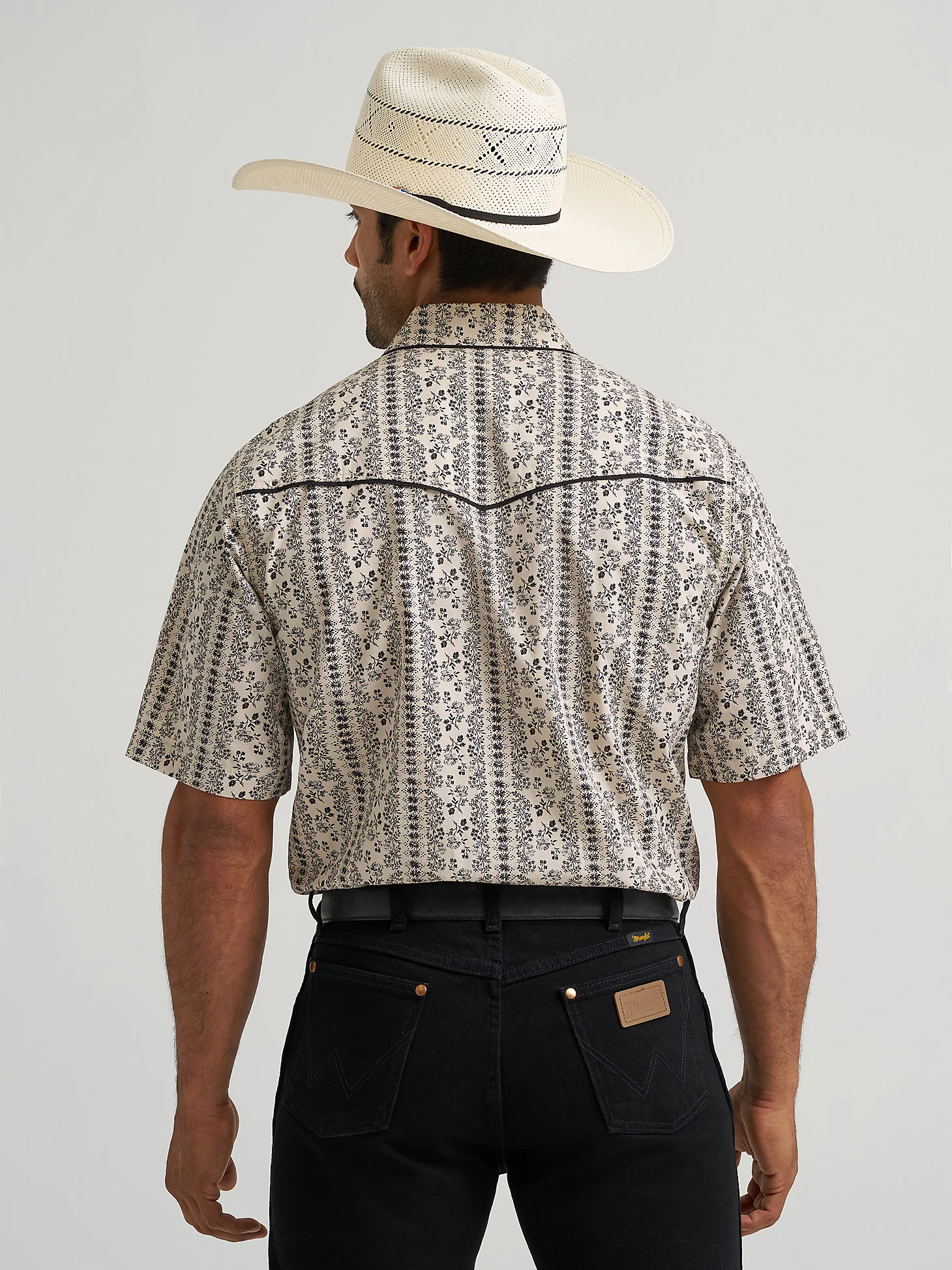 Wrangler Piped Black & White Snap Up - Image 3