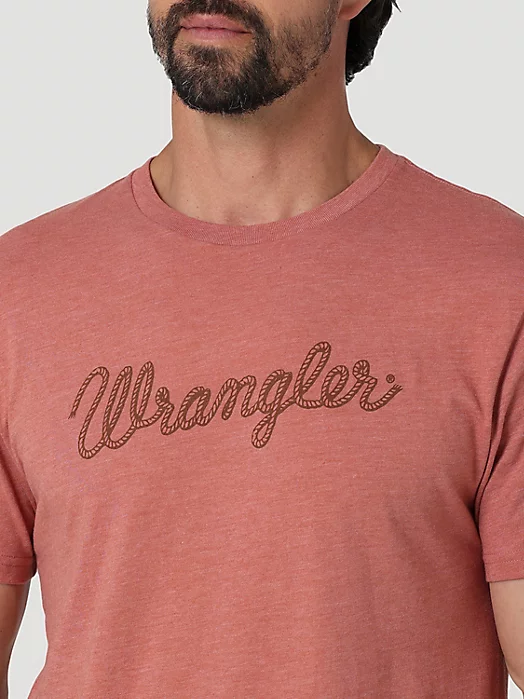 Final Sale ✨ Wrangler Heather Red Rope Logo T-Shirt - Image 2