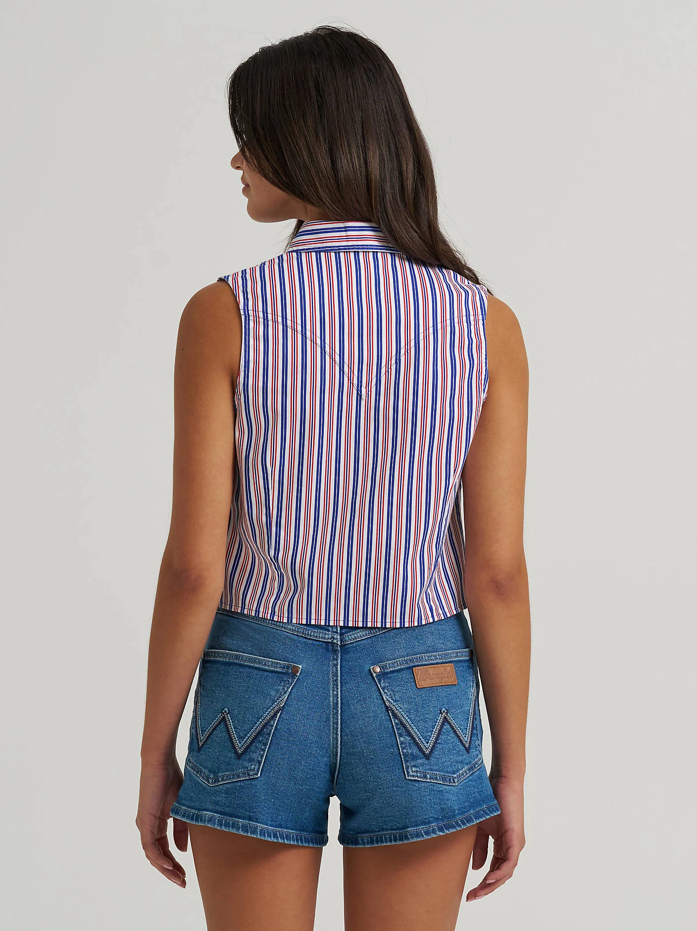 Wrangler Red White Blue Stripe Crop  Women's - Image 3