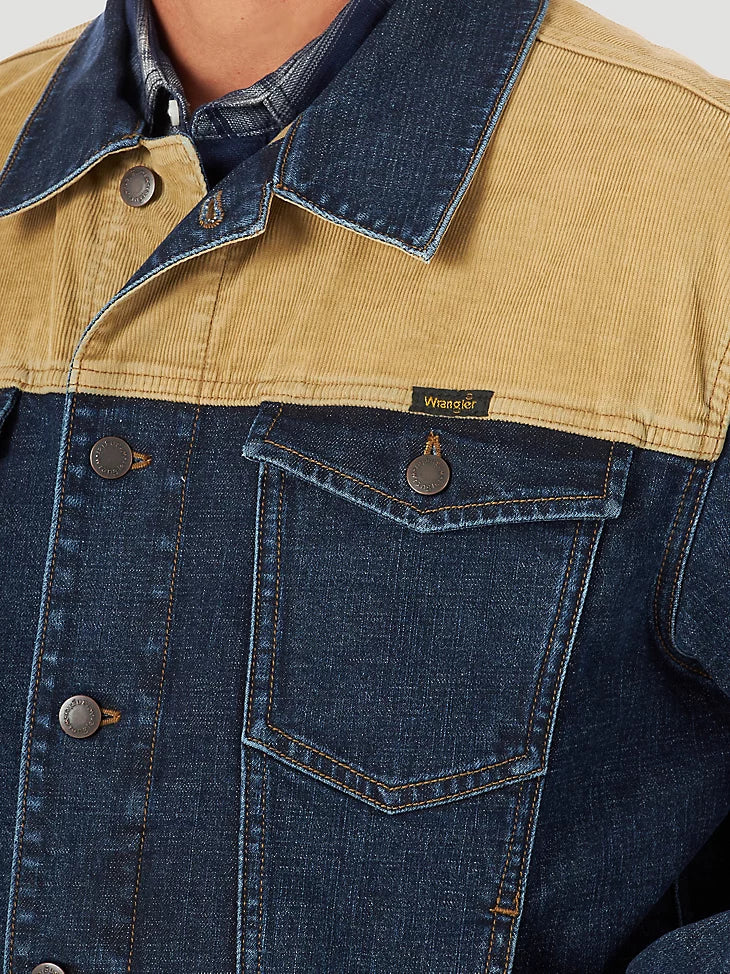 Final Sale ✨ Wrangler Retro Men's Corduroy Yoke Unlined Denim Jacket - Image 2