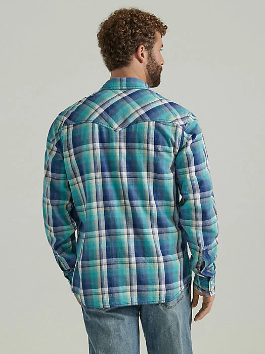Wrangler Retro Premium Ocean Men's Snap Up - Image 3