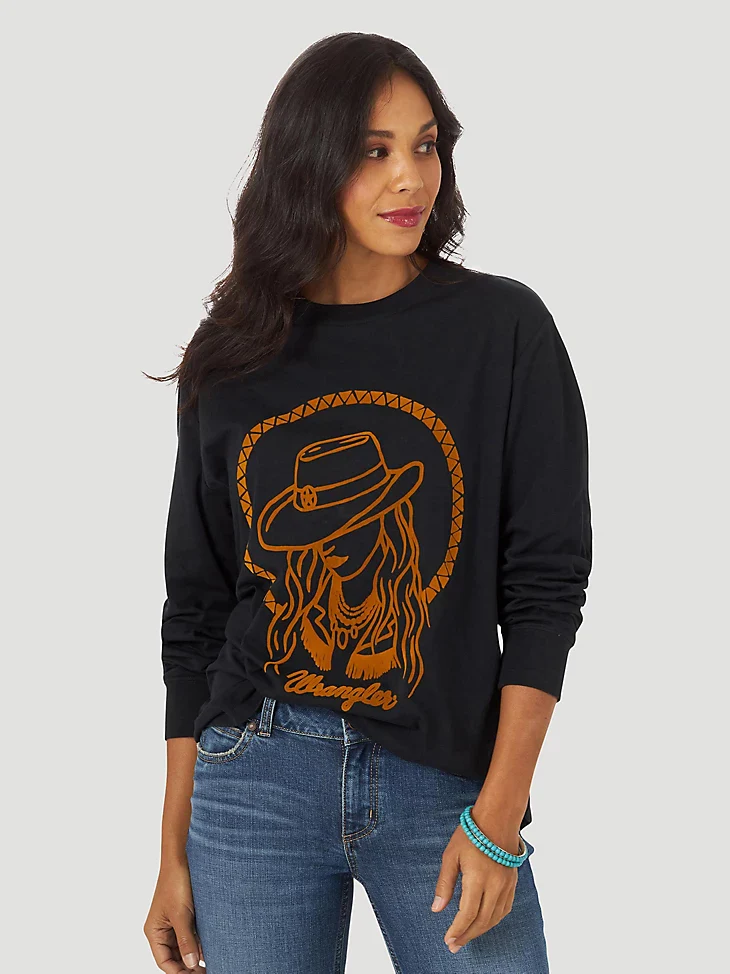 Final Sale ✨Wrangler Retro Women's Cowgirl Lasso Long Sleeve T-Shirt