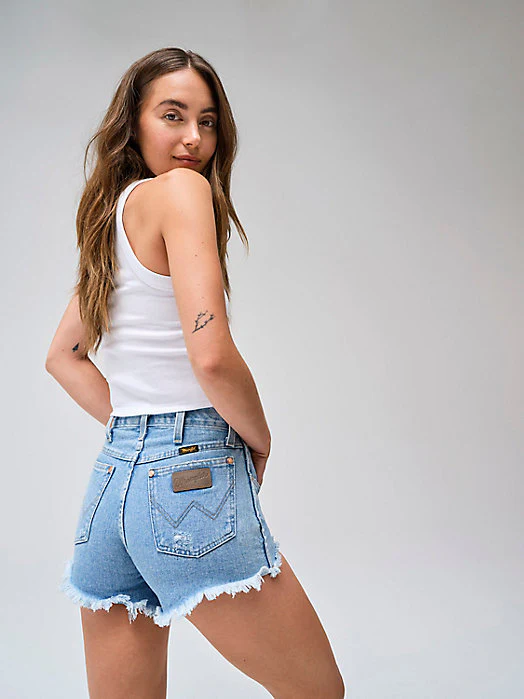 Wrangler Reworked Distressed Light Wash Women's Shorts - Image 4