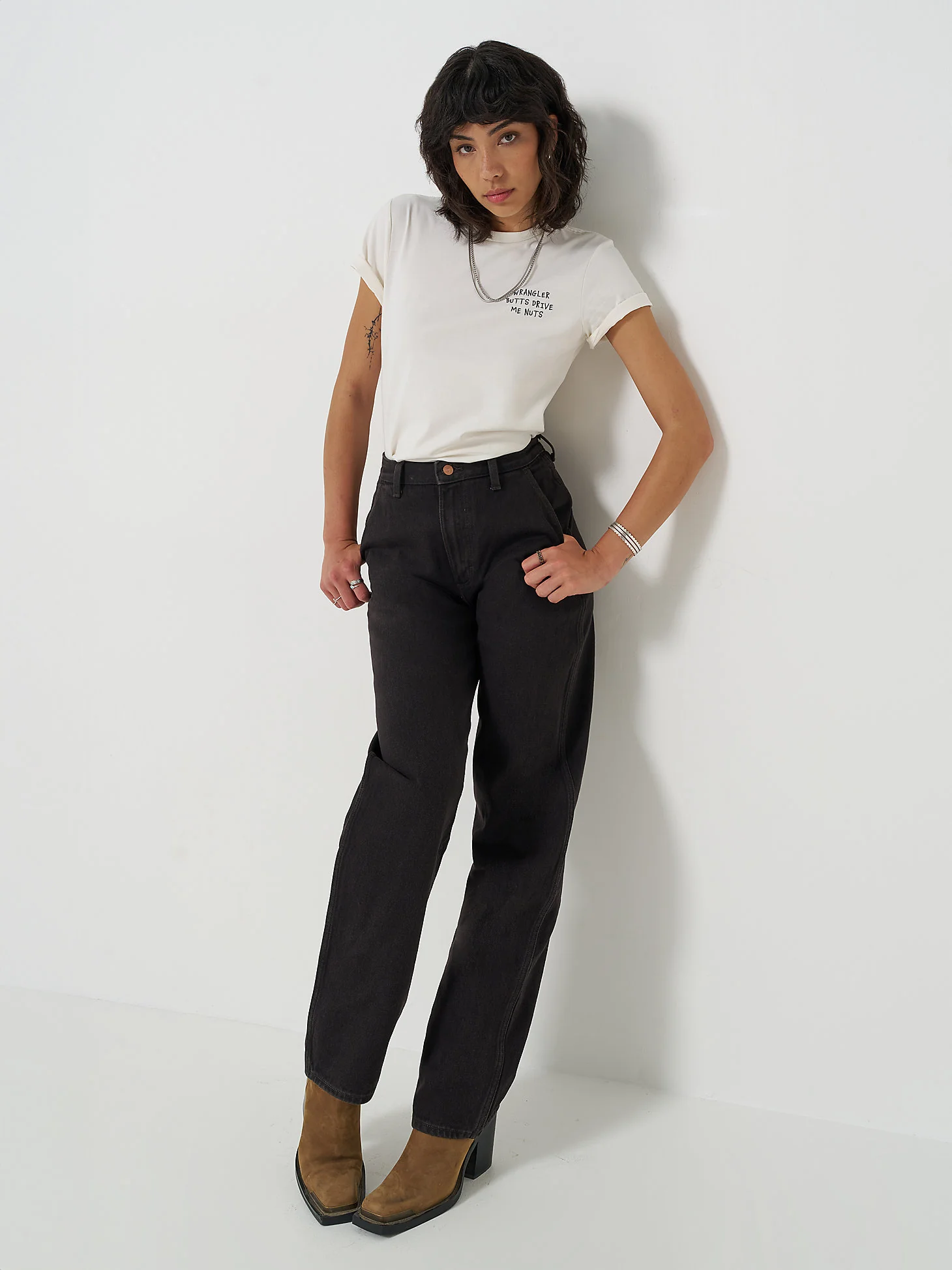 Wrangler Rustlers Barrel Jeans Black Chocolate - Image 2