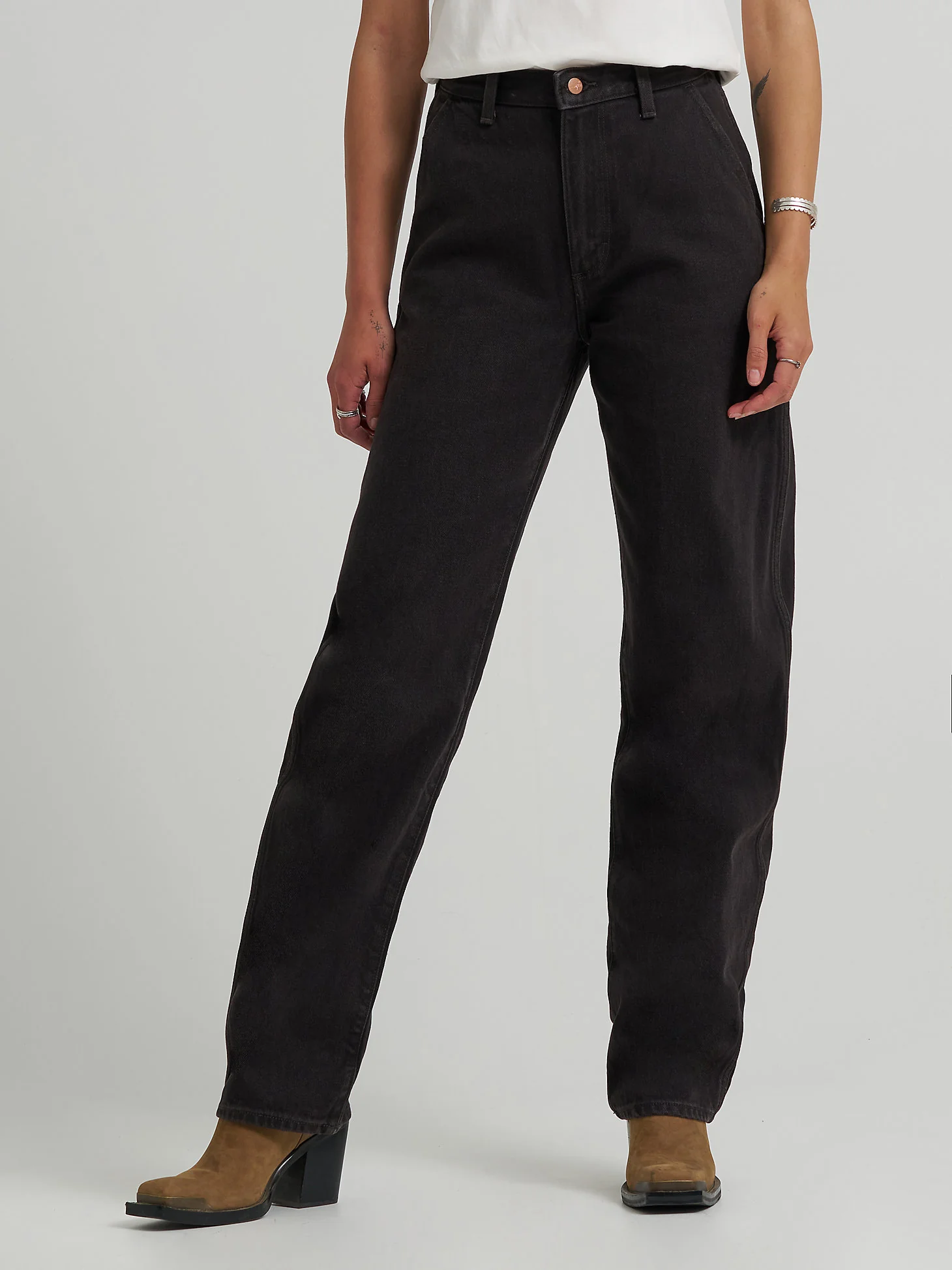 Wrangler Rustlers Barrel Jeans Black Chocolate - Image 3