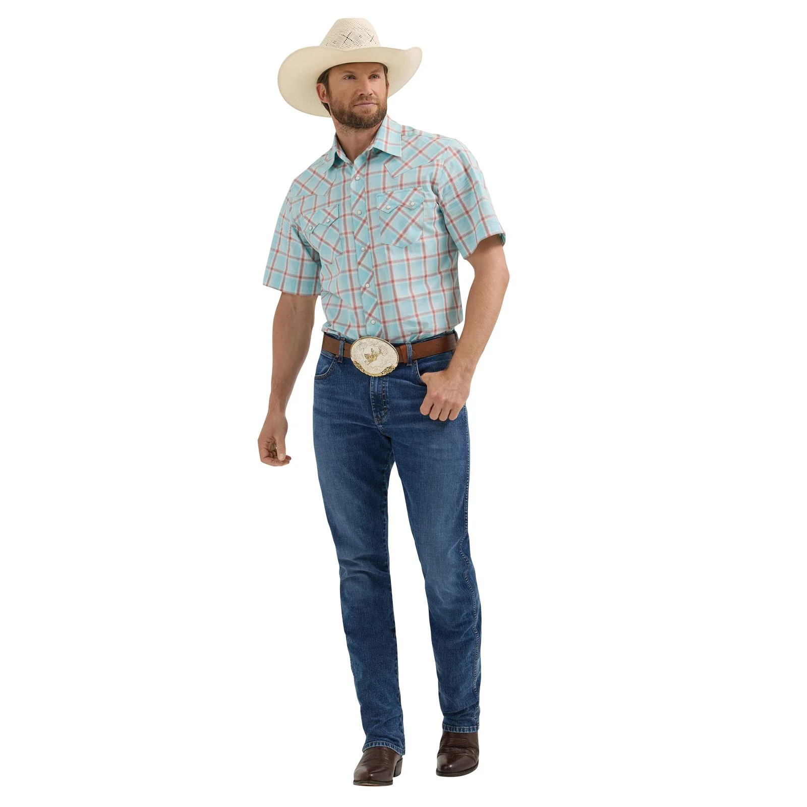 Wrangler Sawtooth Light Blue Snap Up - Image 4