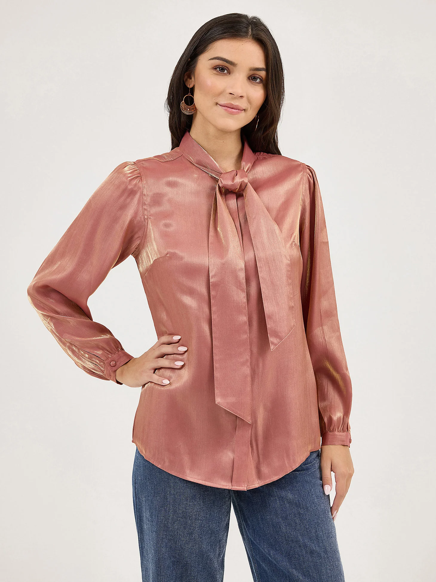 Wrangler Shimmer Rose Gold Blouse - Image 3