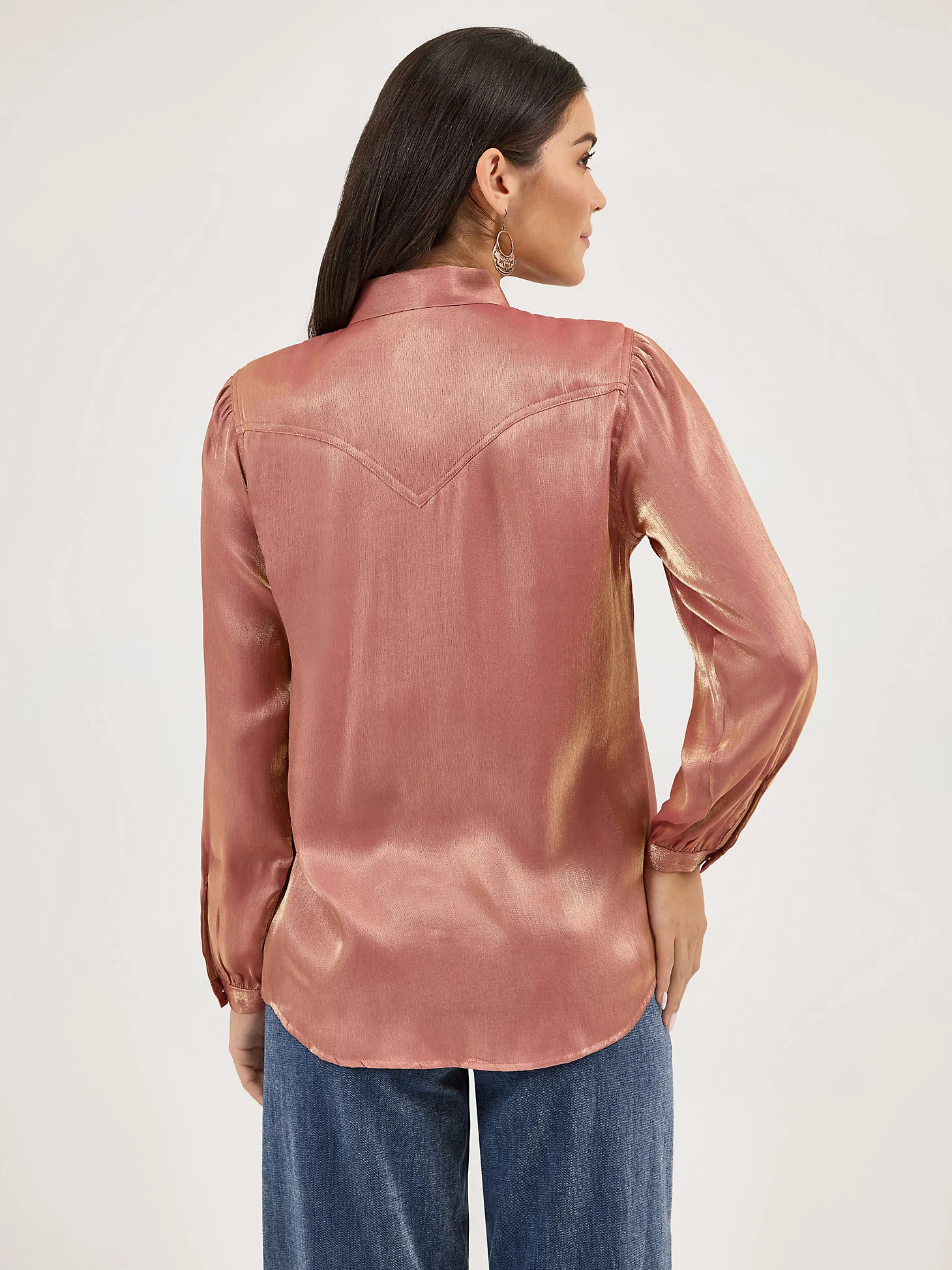 Wrangler Shimmer Rose Gold Blouse - Image 4