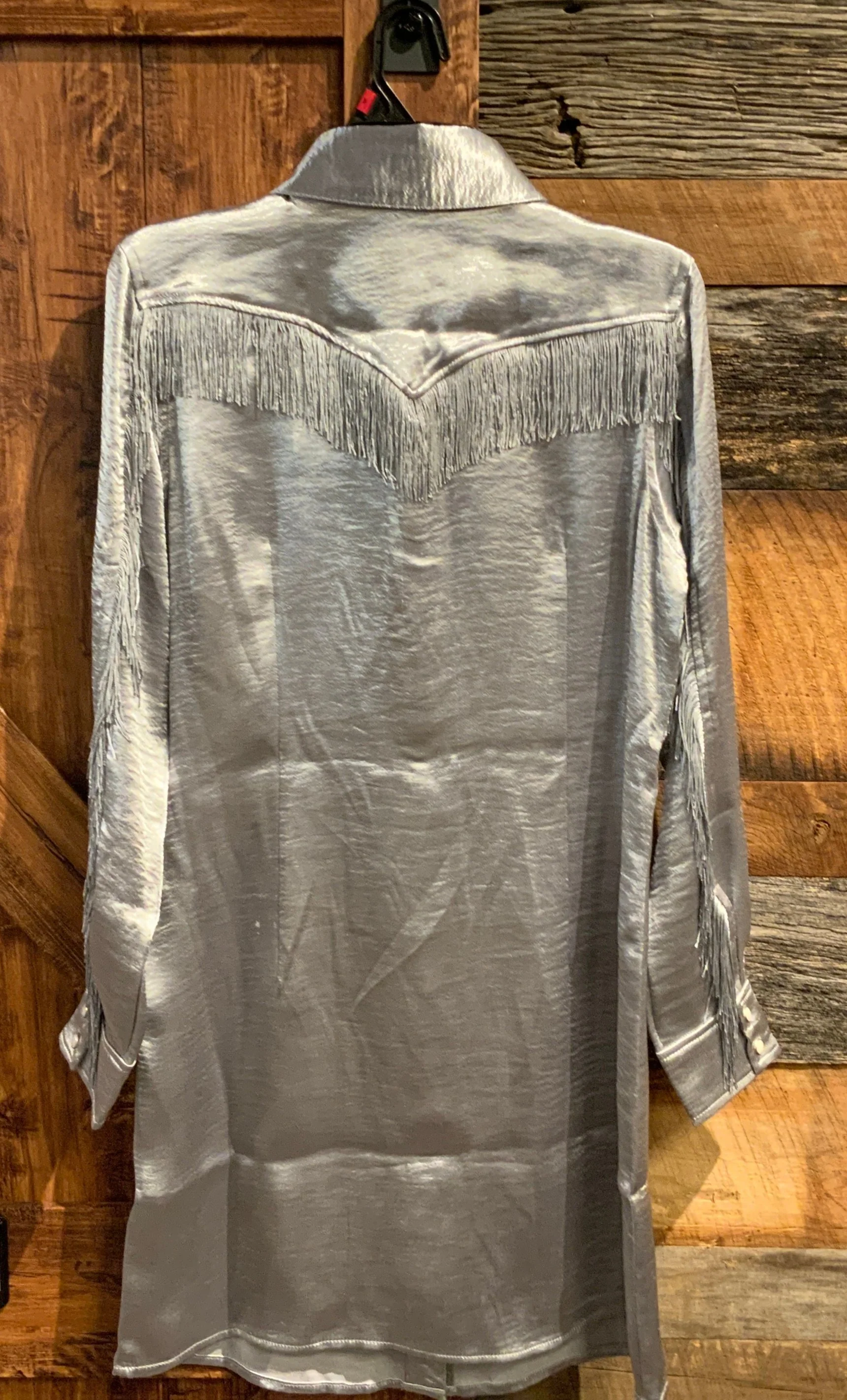 Wrangler Silver Flow Fringe Snap Up Dress - Image 2