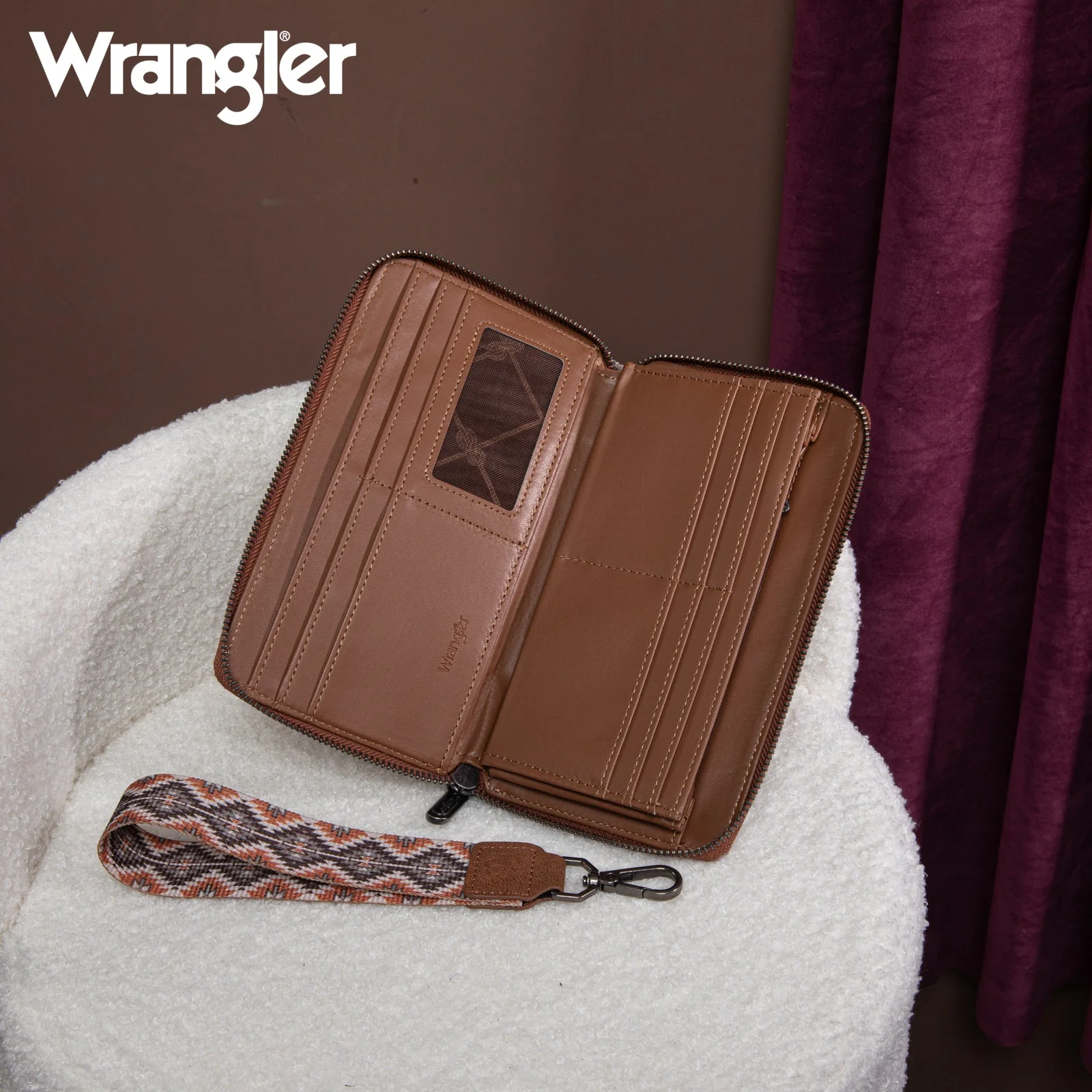 Wrangler Southwestern Art Print Wallet Brown - Image 4